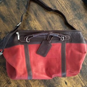 NEW Red Genuinely Leather Overnight Bag Handmade in Columbia